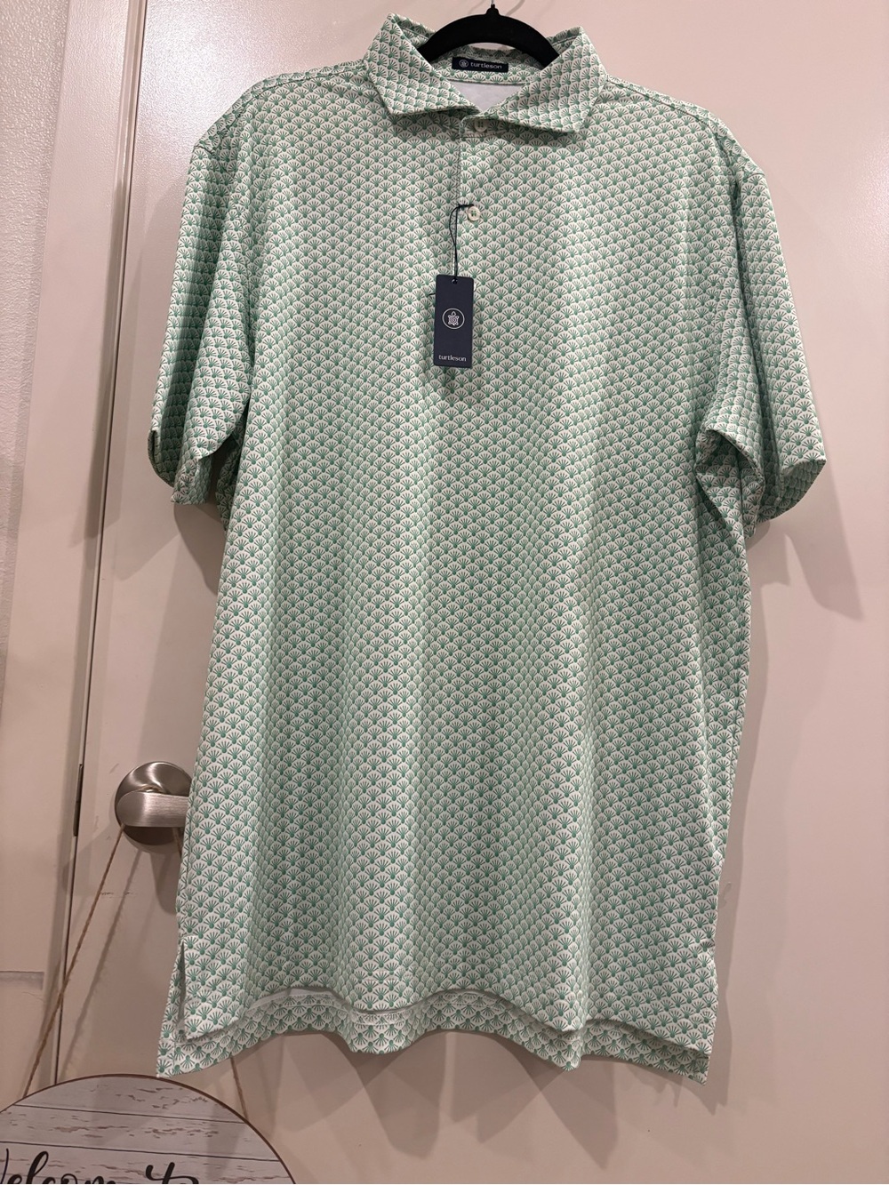 Turtleson Men's performance Mint Polo Shirt - Picture 2 of 8